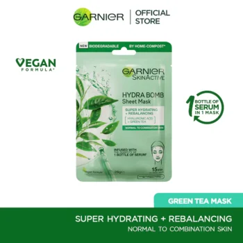 Garnier Skin Active Hydra Bomb Green Tea Tissue Face Mask, Hydrating And Rebalancing 28G
