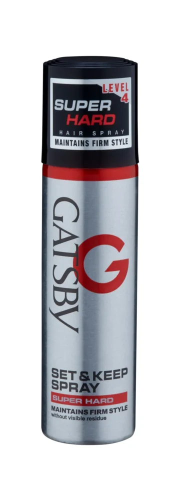 Gatsby Super Hard Set And Keep Spray Hair Styler Level 4 (66Ml)